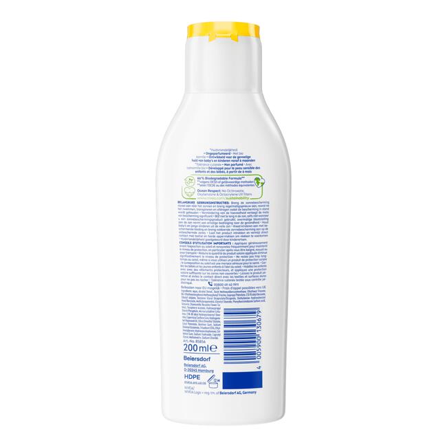 NIVEA SUN Kids Zonnebrand Protect & Sensitive Zonnemelk SPF 50+ 200 ML