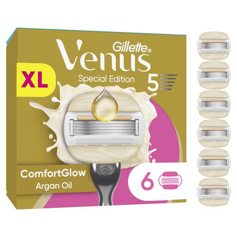 Gillette Venus ComfortGlow Argan Olie Navulmesjes 6 stuks