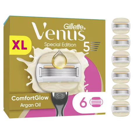 Gillette Venus ComfortGlow Argan Olie Navulmesjes 6 stuks