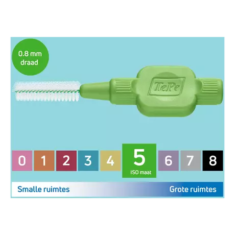 TePe Interdentale Ragers Original Groen&nbsp;ISO Maat 5 0,8 mm 6 stuks