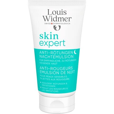 Louis Widmer Skinexpert Anti-Roodheid Nachtemulsie Zonder Parfum 50 ML