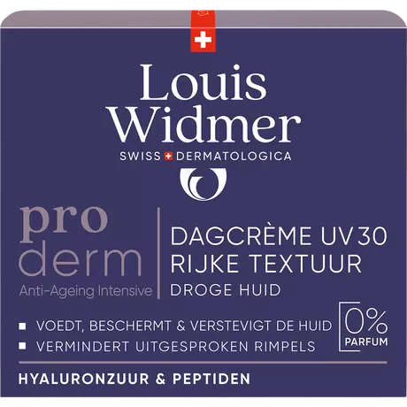 Louis Widmer Proderm Dagcrème Rijke Textuur SPF30 Zonder Parfum 50 ML