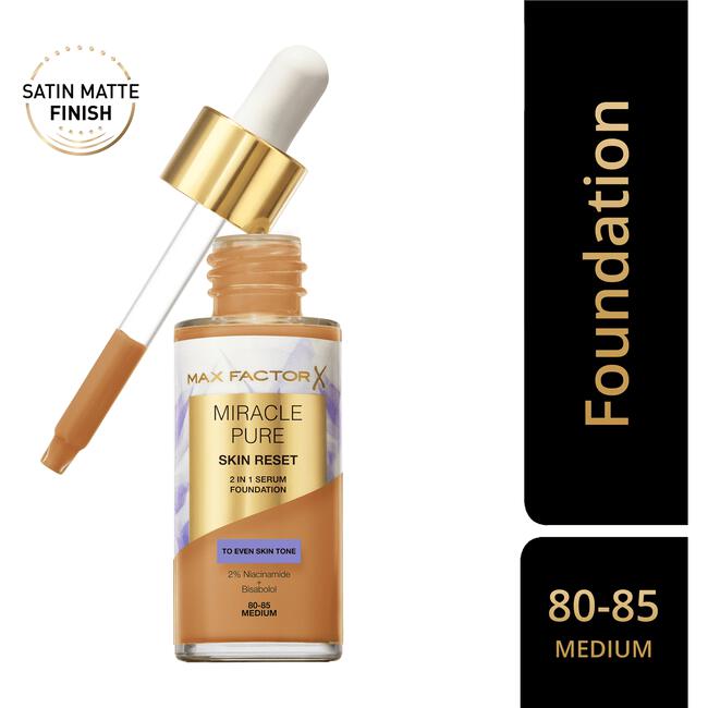 Max Factor Miracle Pure Serum Foundation 80-85 Medium 30 ML