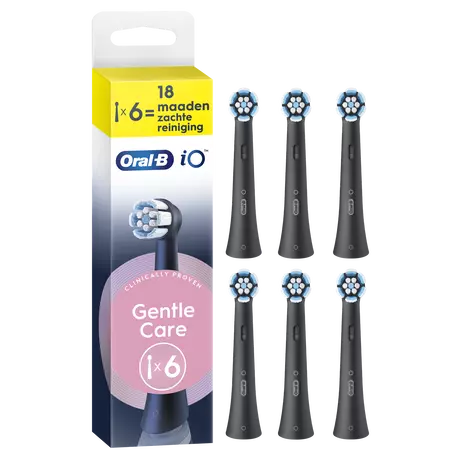 Oral-B iO Gentle Care Opzetborstels Zwart 6 Stuks