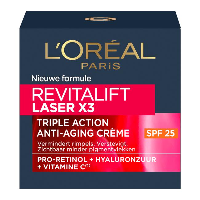 Geschatte uitvoeren Agrarisch L'Oréal Paris Revitalift Laser X3 Anti-Rimpel Dagcrème SPF25 50 ML 50 ML |  Etos