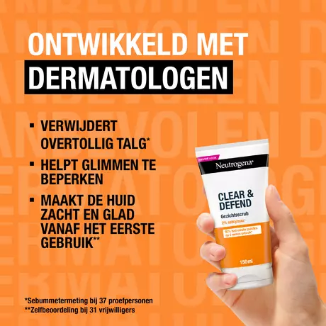 Neutrogena Clear & Defend Face Scrub Acne en Onzuivere Huid 150 ML