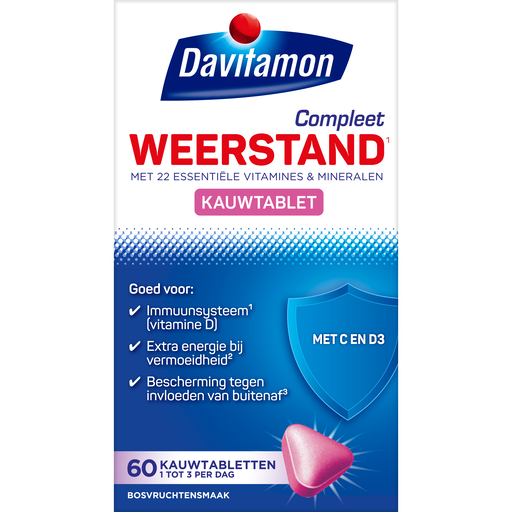 Compleet Weerstand Vitamine C & D3 Bosvruchten Kauwtabletten 60 stuks