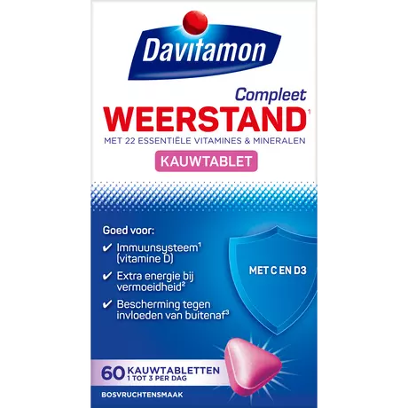 Compleet Weerstand Vitamine C & D3 Bosvruchten Kauwtabletten 60 stuks