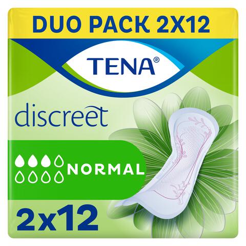 TENA Discreet Normal Incontinentieverband Duopack 2x12 stuks