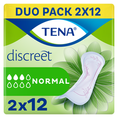 TENA Discreet Normal Incontinentieverband Duopack 2x12 stuks