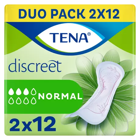 TENA Discreet Normal Incontinentieverband Duopack 2x12 stuks