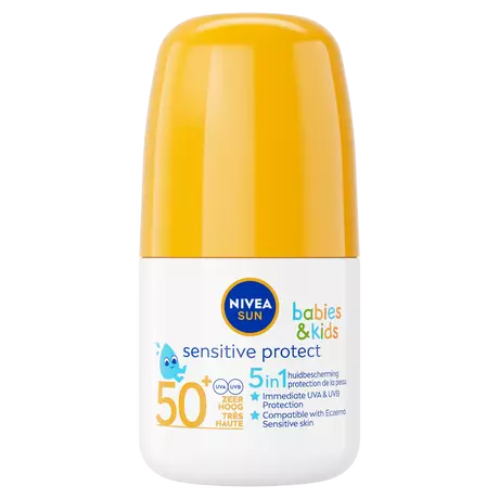 NIVEA SUN Babies & Kids Protect & Sensitive Roll-on Ongeparfumeerde & Waterbestendige Zonnebrand SPF 50+ 50 ML
