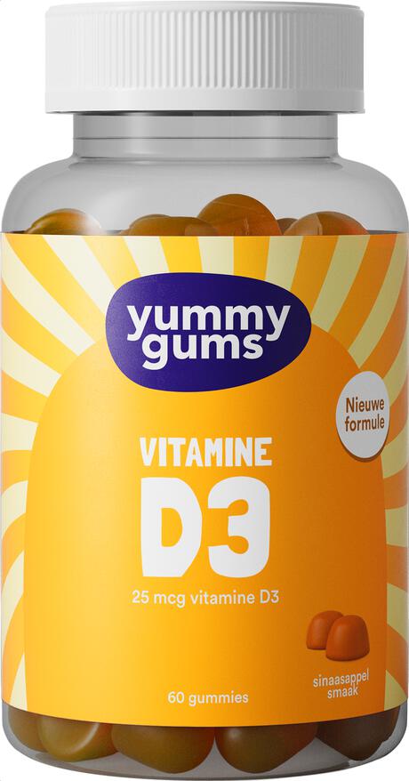 Yummygum Vitamine D3 Suikervrij 60 stuks &nbsp;