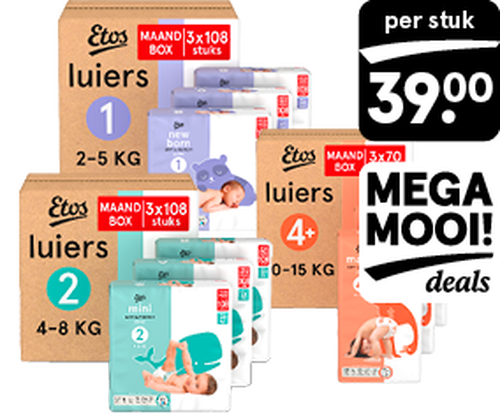 Etos luiers en luierbroekjes maandbox