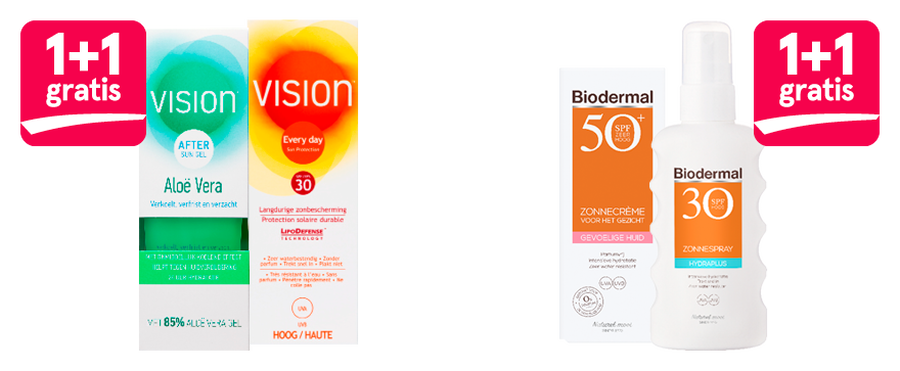 Biodermal en Vision zonbescherming en aftersun