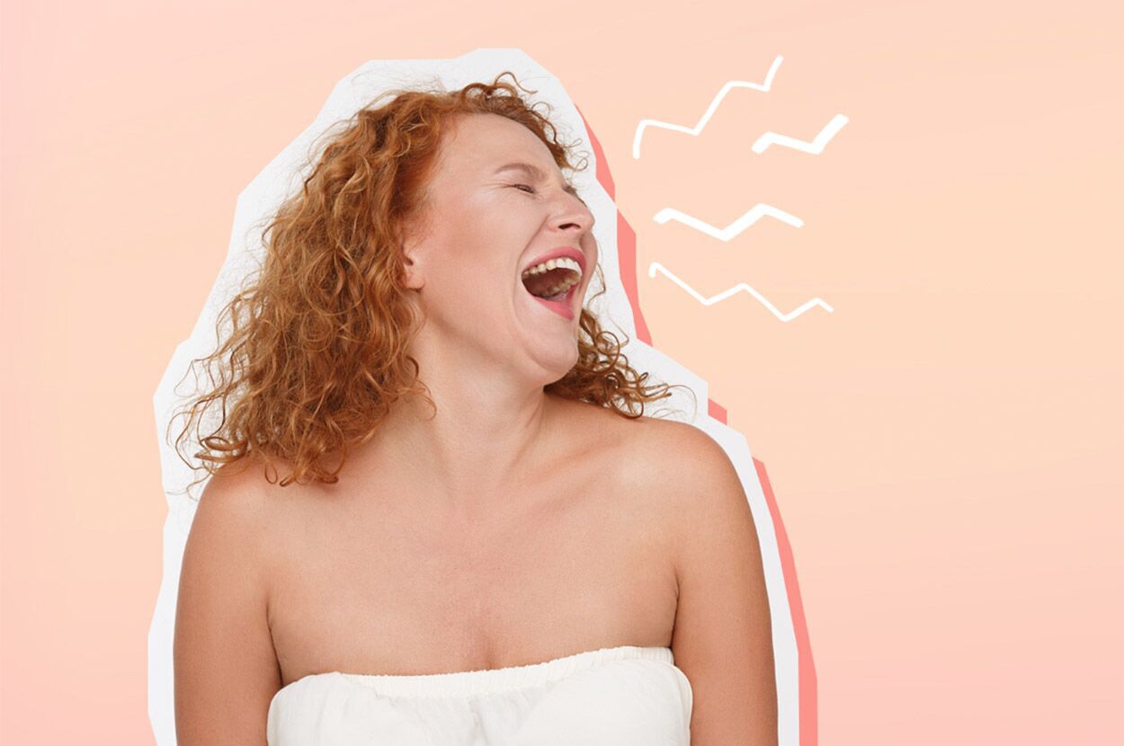 lachende vrouw van middelbare leeftijd