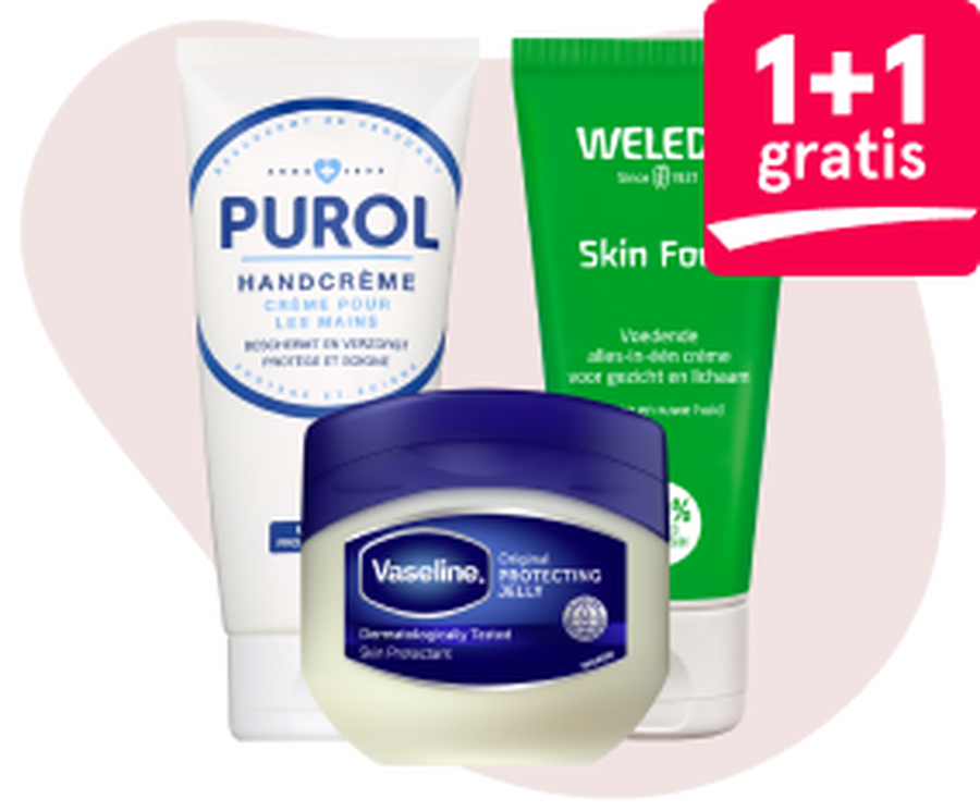 Alle hand- en bodyverzorging 1+1 gratis