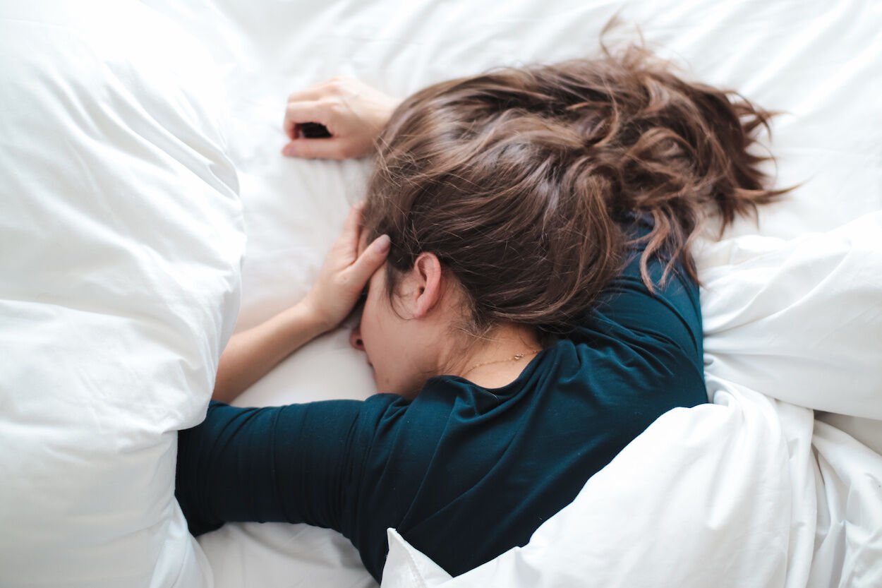 vrouw in bed