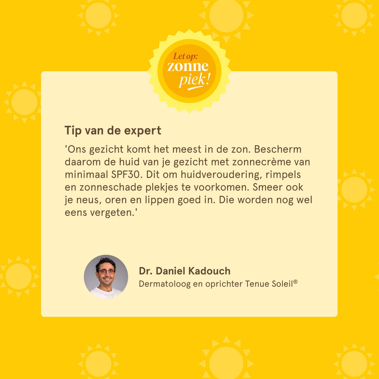 Tip gezichtszonnebrand