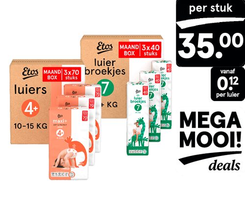 Etos luiers en luierbroekjes maandbox