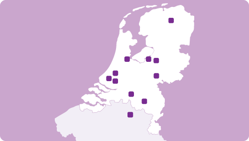 Landkaartje met sauna's van BeWellness