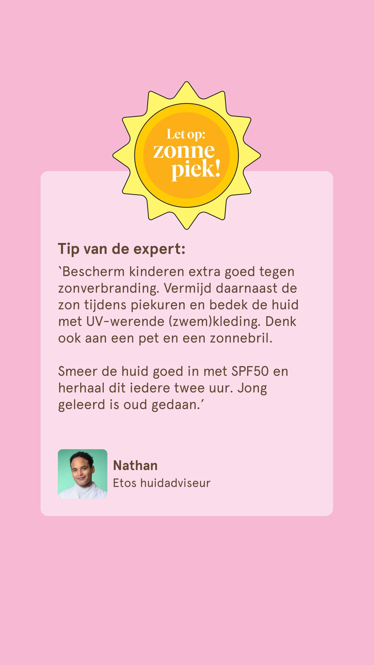 zonnebrand tips kind