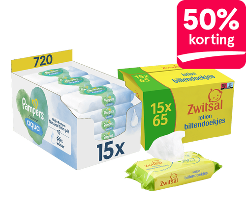 Diverse babydoekjes grootverpakkingen