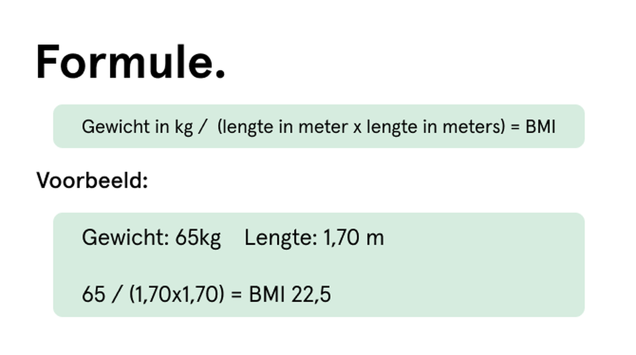 BMI berekenen infographic.