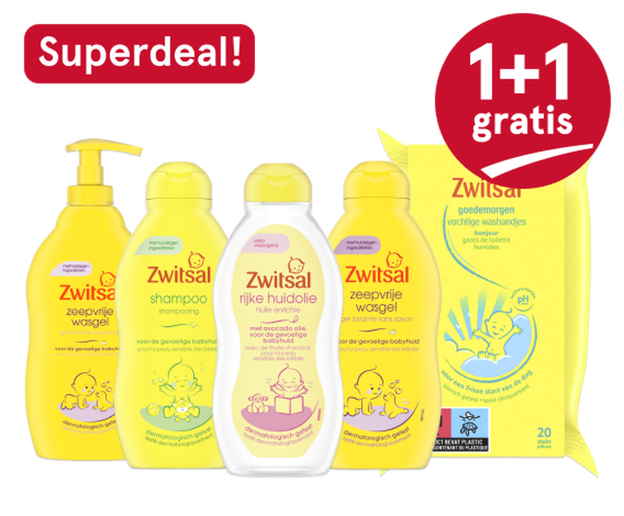 Superdeal! Zwitsal babyverzorging 1+1 gratis