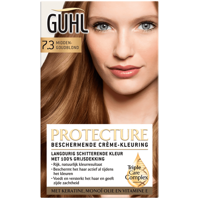 GUHL Beschermende Crème-kleuring PROTECTURE 7.3 Midden Goudblond