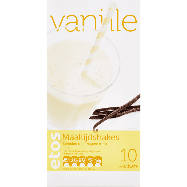 Etos Maaltijdshake Vanille 10 Sachets