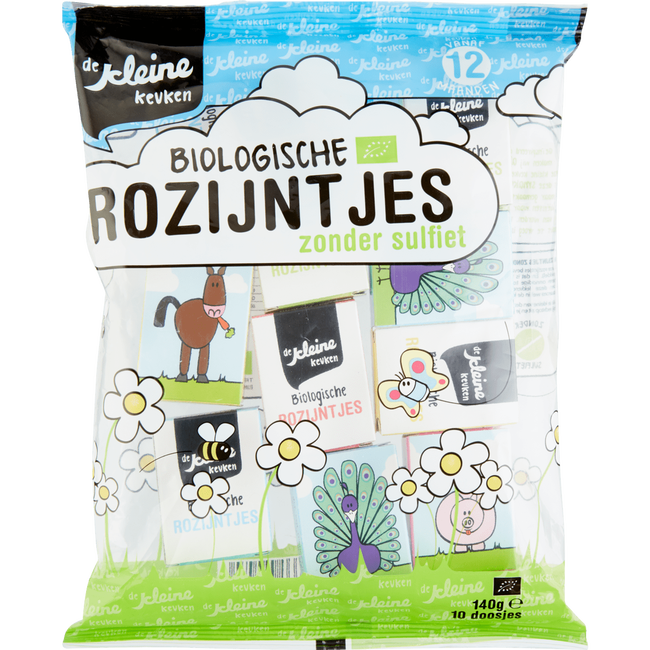 De Kleine Keuken Biologische Rozijntjes Zonder Sulfiet 140 Gr Etos