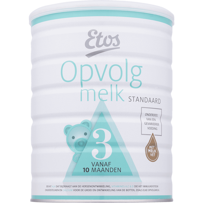 Etos Opvolgmelk Standaard 3 met melkvet voor baby's vanaf 10 maanden - 800 gram