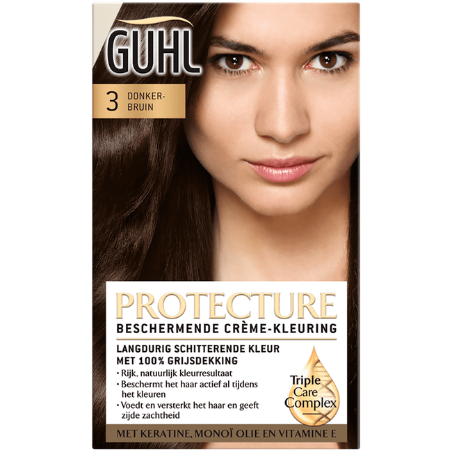 GUHL Beschermende Crème-kleuring PROTECTURE 3 - Donkerbruin