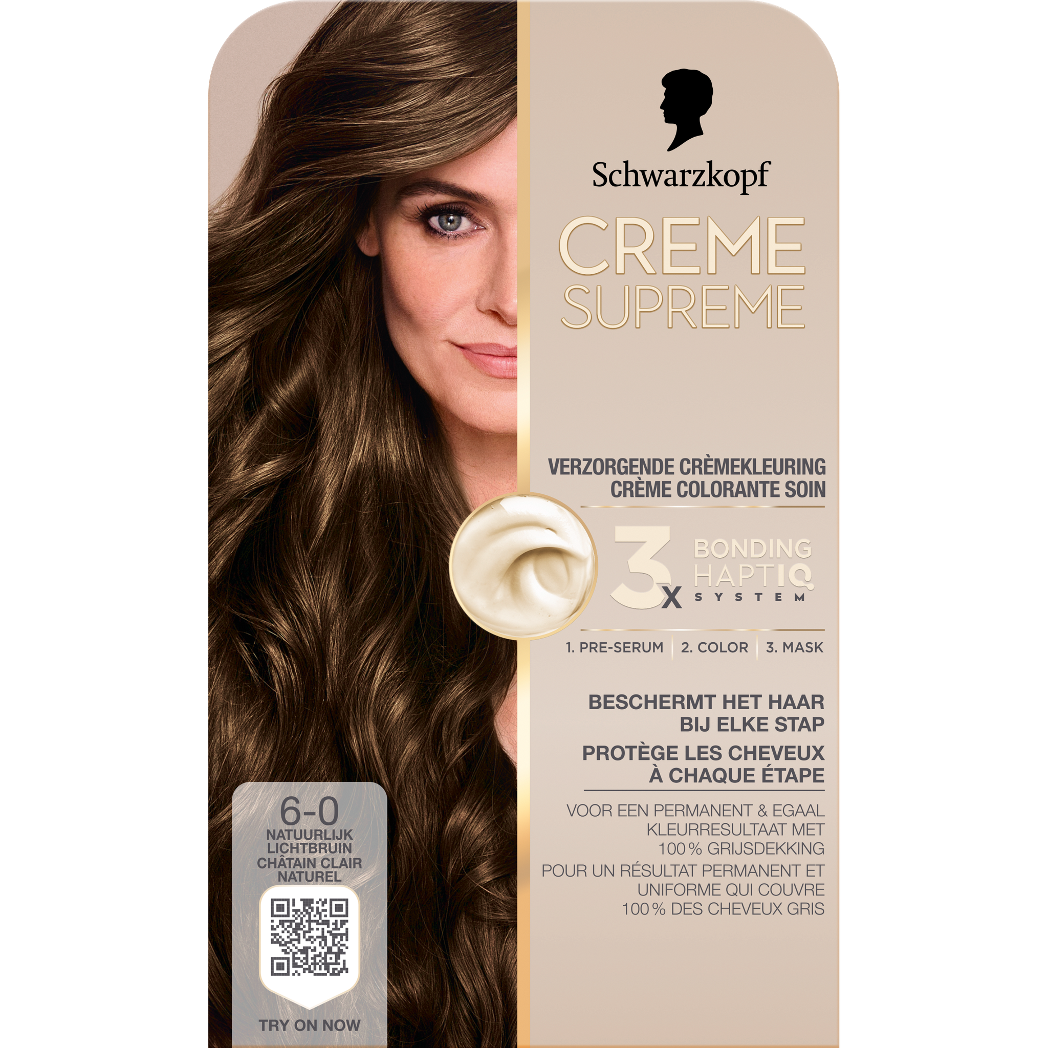 Schwarzkopf Creme Supreme Haarkleuring 6-0 Natuurlijk Lichtbruin