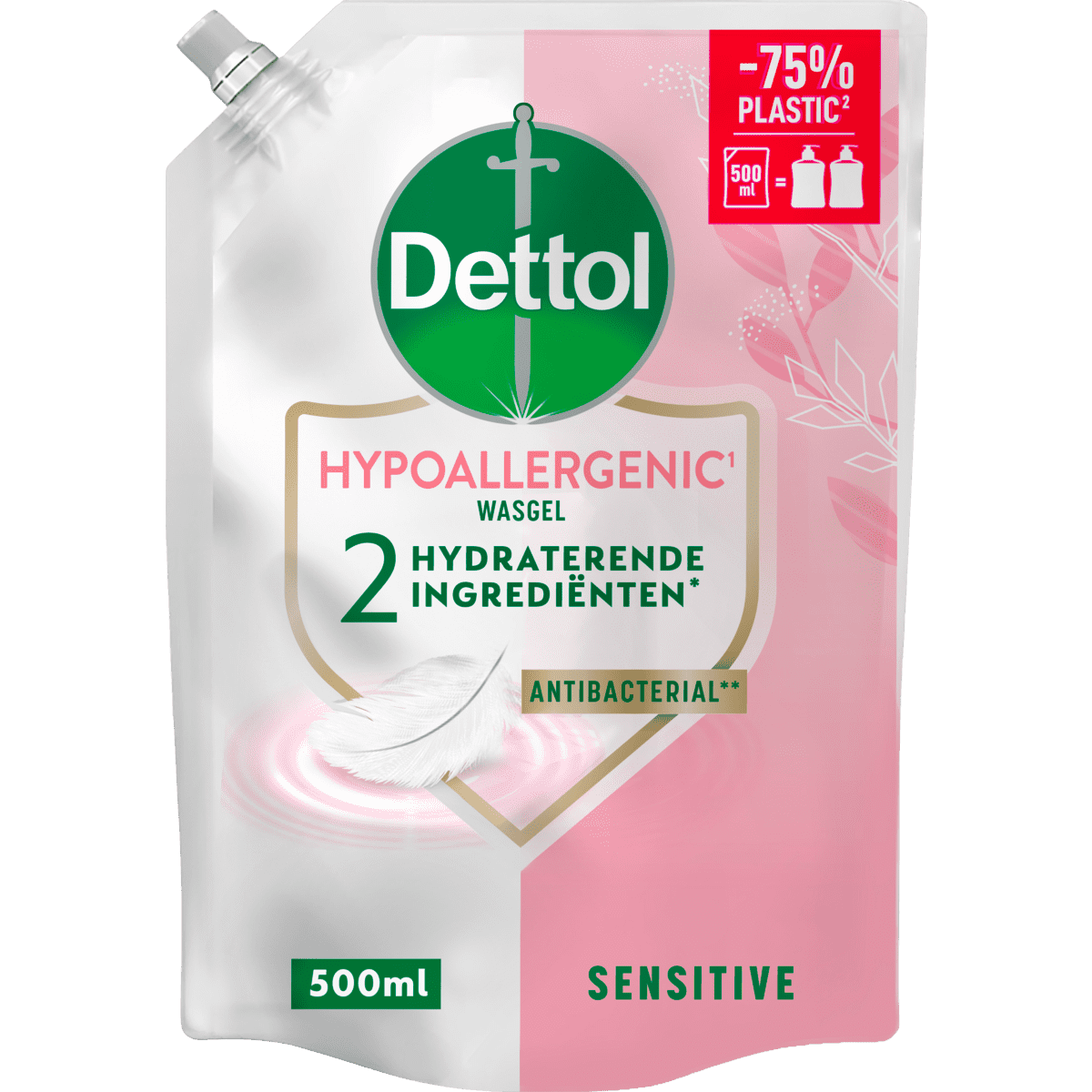 Dettol Sensitive Antibacteriële Handzeep Navulzak 500 ML