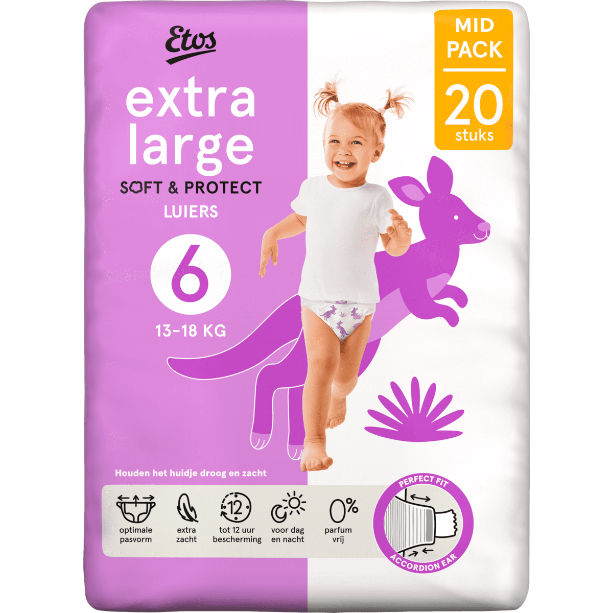 Etos Luiers Extra Large Maat 6 13-18 kg Mid Pack 20 stuks