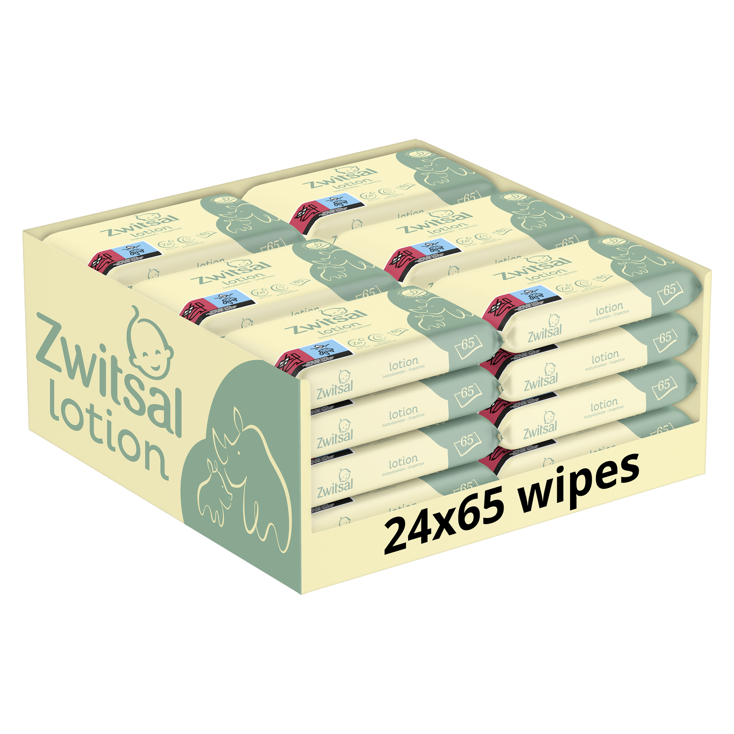 Zwitsal Lotion Billendoekjes Megabox 24x65 (1560 stuks)