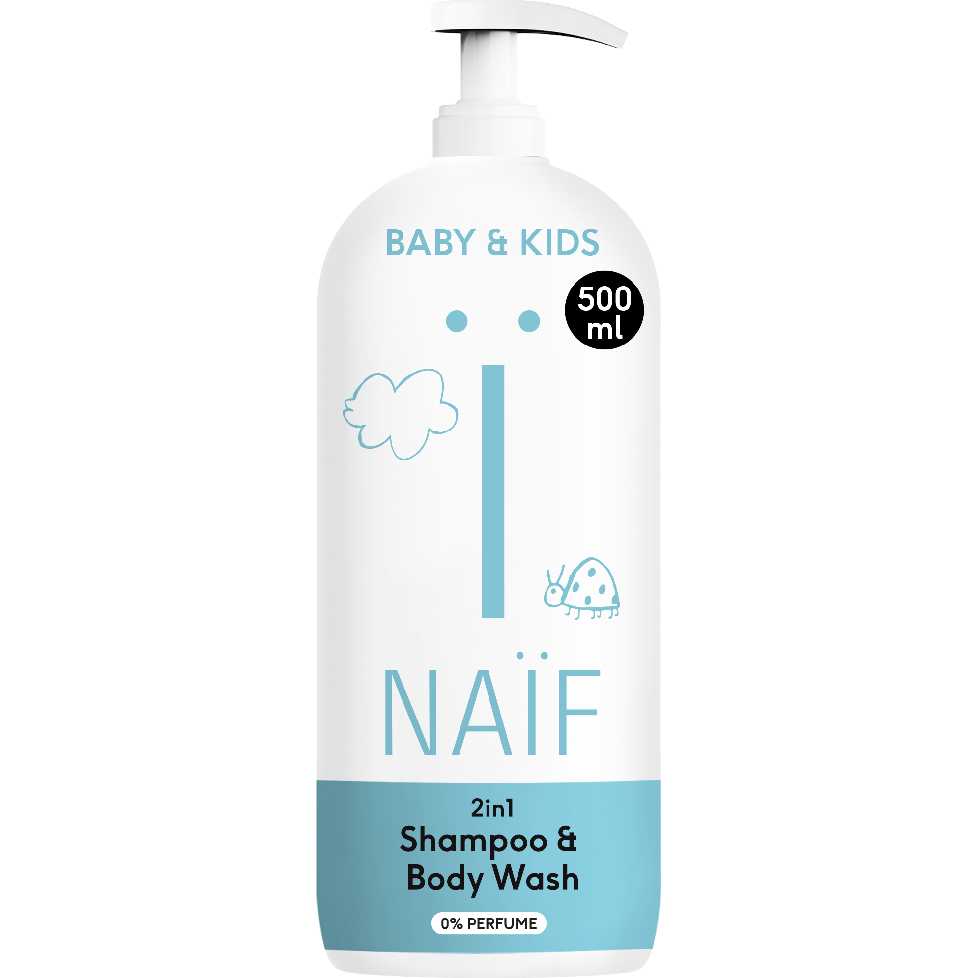 Naïf Baby & Kids 2-In-1 Shampoo & Body Wash 0% Parfum 500 ML