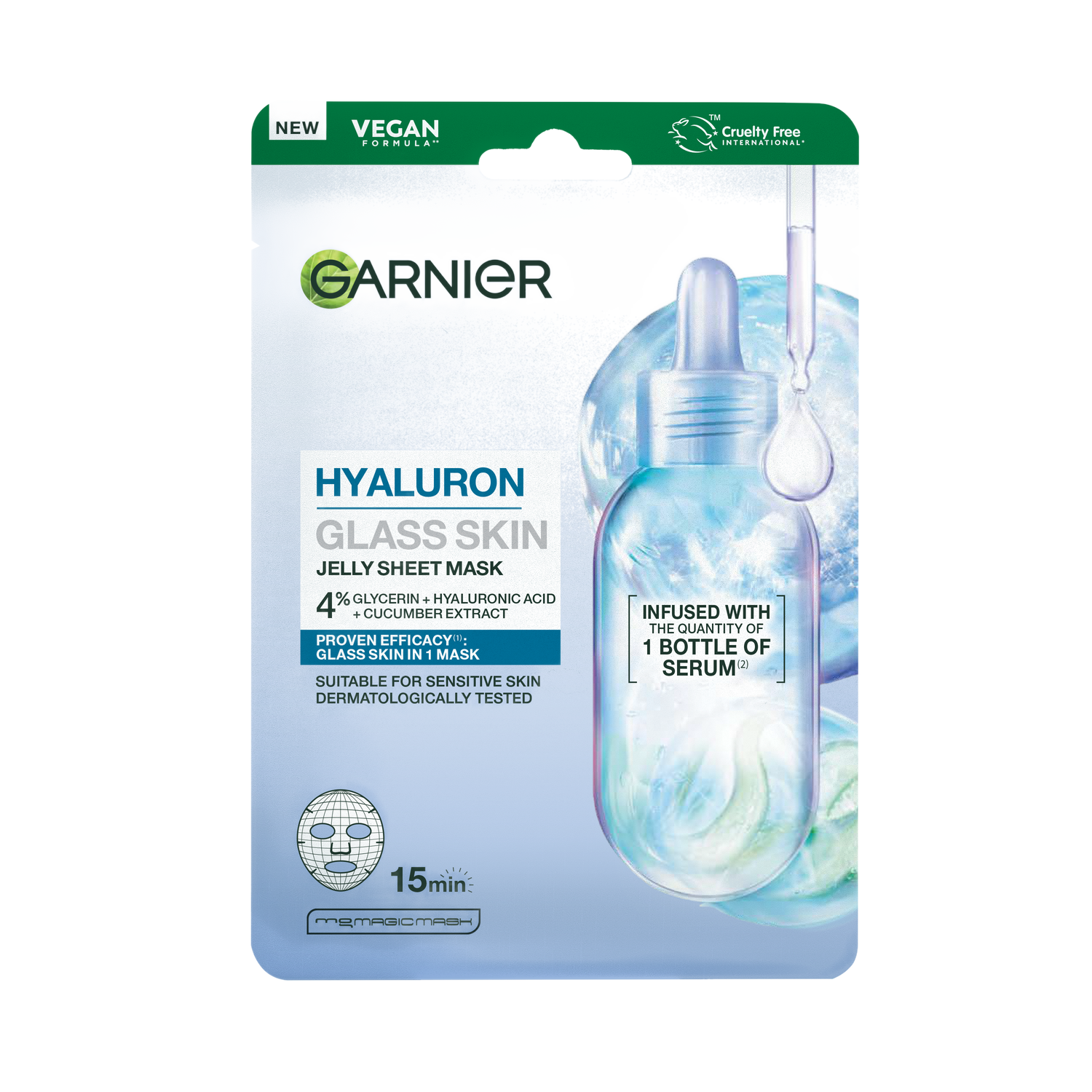 Garnier Hyaluron Glass Skin Jelly Sheet Mask