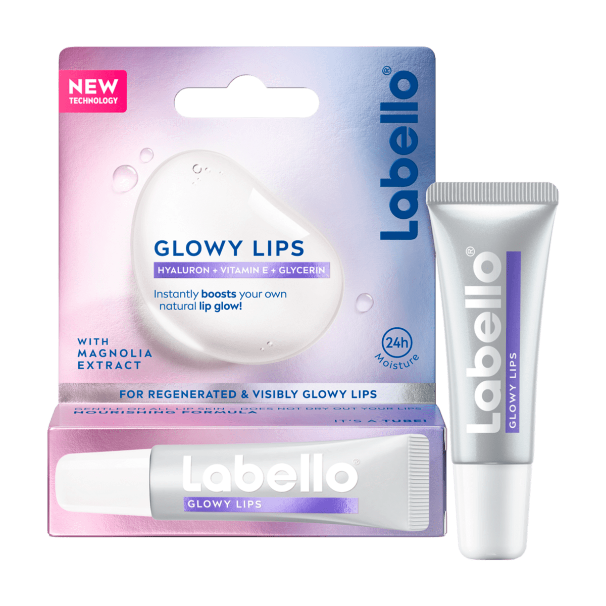 Labello Glowy Lips Hyaluron Clear 24u Hydratatie Lippenbalsem