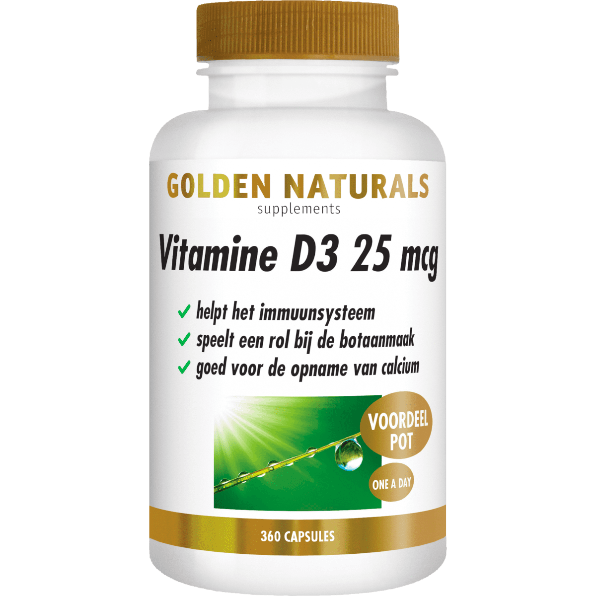 Golden Naturals Vitamine D3 25 MCG Softgel Capsules 360 stuks
