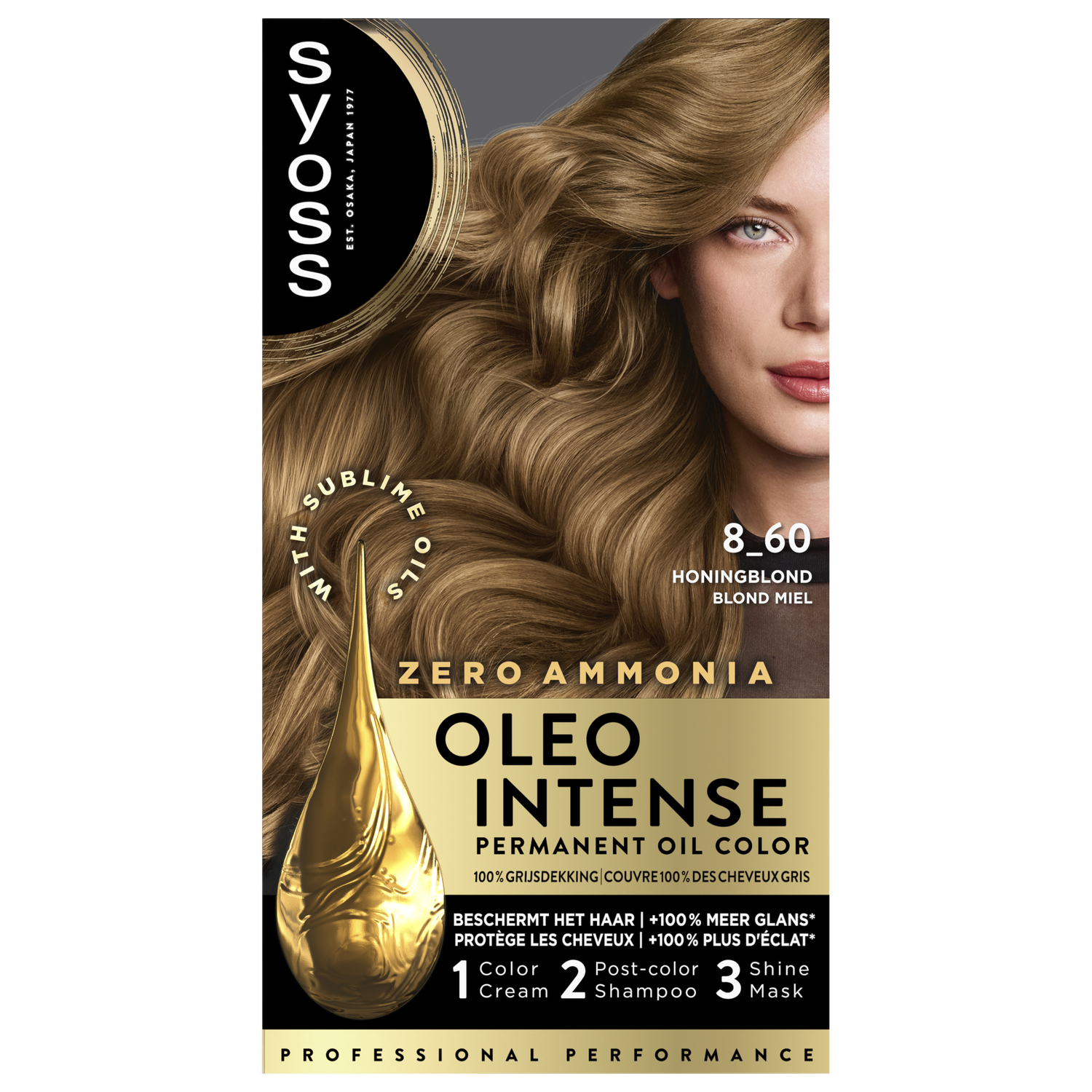 Syoss Oleo Intense Permanente Haarkleuring 8-60 Honingblond/Blond Miel