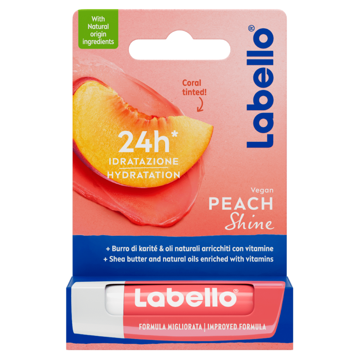 Labello Peach Shine 24u Hydratatie Lippenbalsem