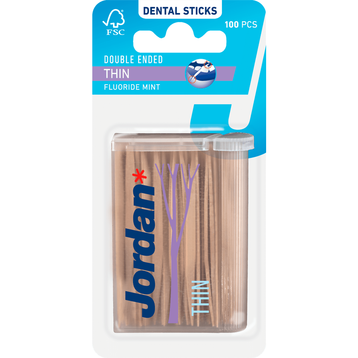 Jordan Double Ended Thin Tandenstokers 100 stuks