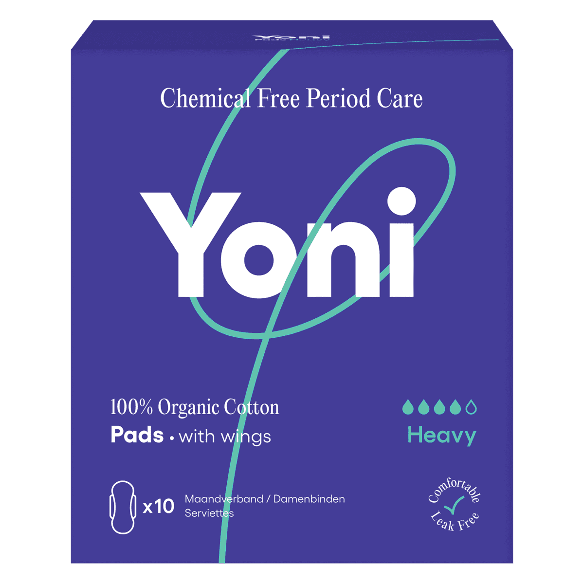 Yoni Maandverband Heavy 100% Biologisch Katoen 10 stuks