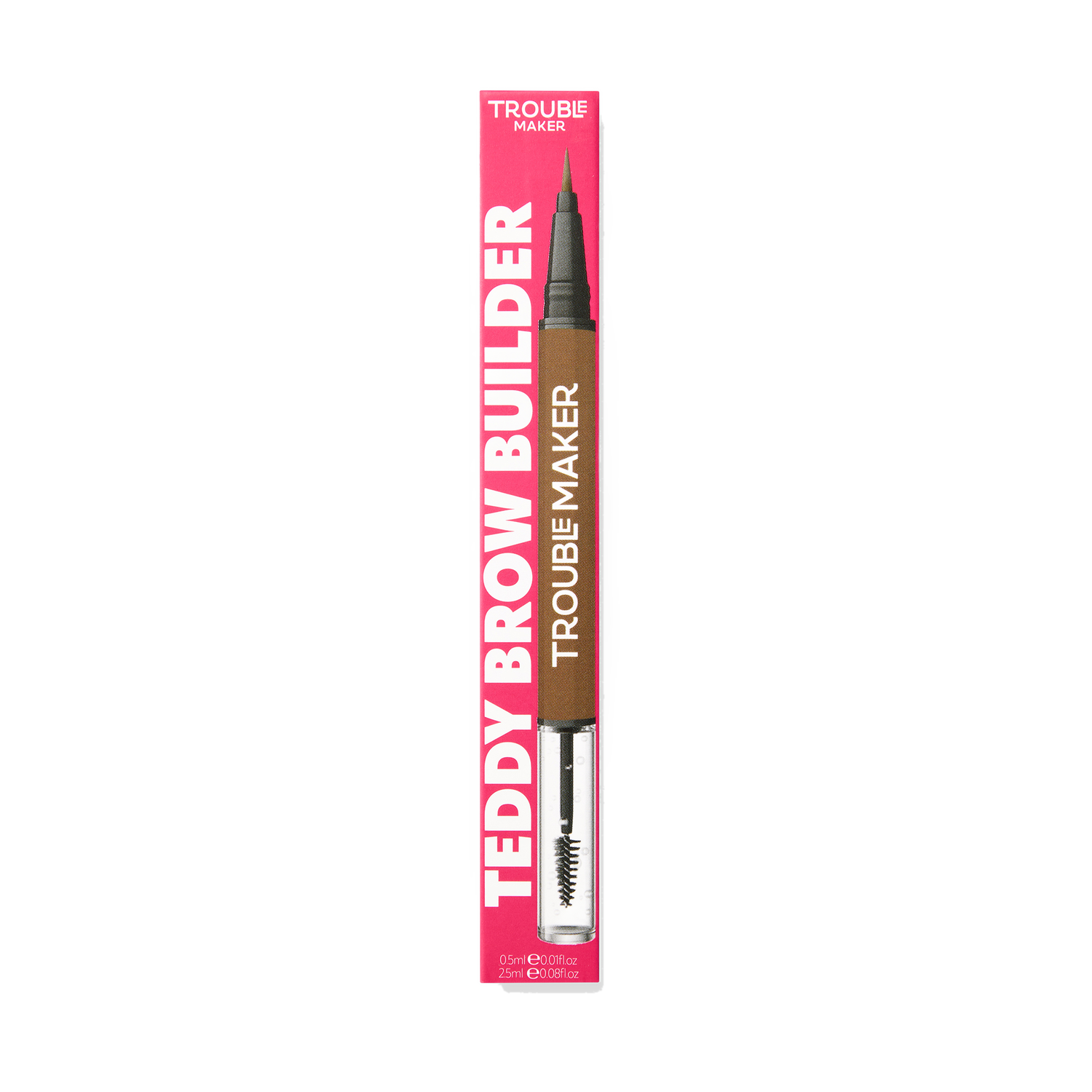 Trouble Maker Teddy Brow 2-In-1 Gel + Brow Pen Medium Brown