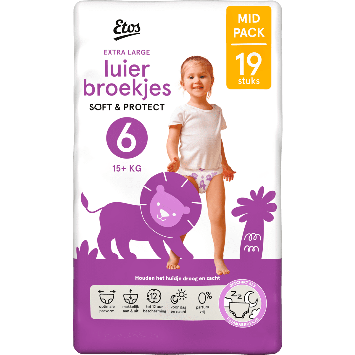 Etos Luierbroekjes Extra Large Maat 6 15+ kg Mid Pack 19 stuks