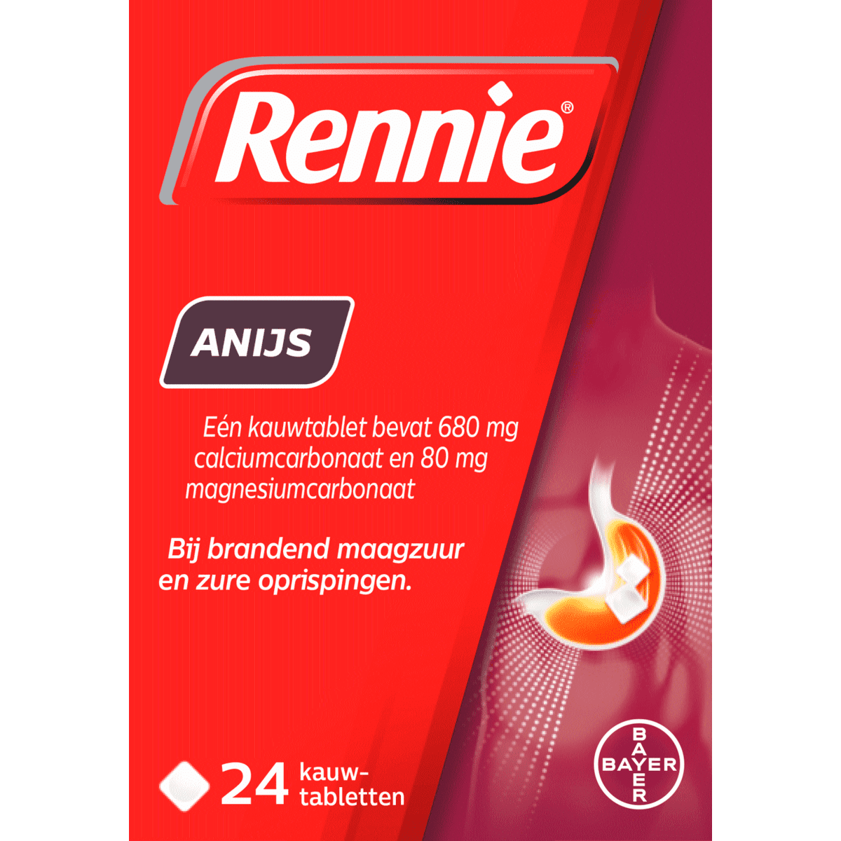 Rennie Anijs Kauwtabletten Bij Brandend Maagzuur 24 stuks