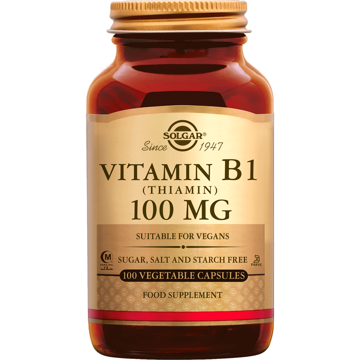 Solgar Vitamine B1 100 MG Capsules 100 stuks